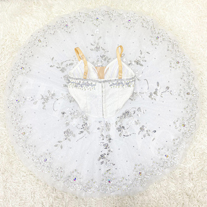 T0941 Service personnalisé, tenue de danse de scène pour enfants, motifs blancs, tutu de ballet professionnel - Product Image 3