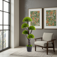 PZ-1-115 Populaire PE Pin Aiguille Topiaire Arbres Certifié Faux Vert Plante En Pot En Plastique Pot Arbres Élagués pour La Maison Chambre Décor