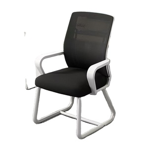 Silla de Oficina Moderna con Respaldo de Malla Transpirable y Base Cantilever Blanca, Silla Ergonómica para Recepción y Escritorio de Computadora - Product Image 1