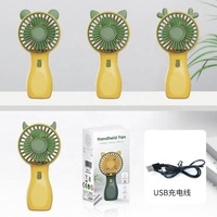 Ventilateur portable pour étudiants, mignon avec oreilles d'animaux, rechargeable par USB, mini ventilateur compact, ventilateur de refroidissement pour CPU