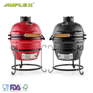 Auplex Portable BBQ Mini 13 pulgadas Verde Cerámica Kamado Grill Parrillas de carbón Asadores OEM Fumador - Product Image 2