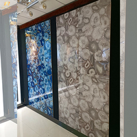 Blauw Goud Veins Onyx Keramische Gepolijst Geplaveide Vloer Onyx Edelstenen Precious Muur Decoratieve Onyx Stenen Tegels
