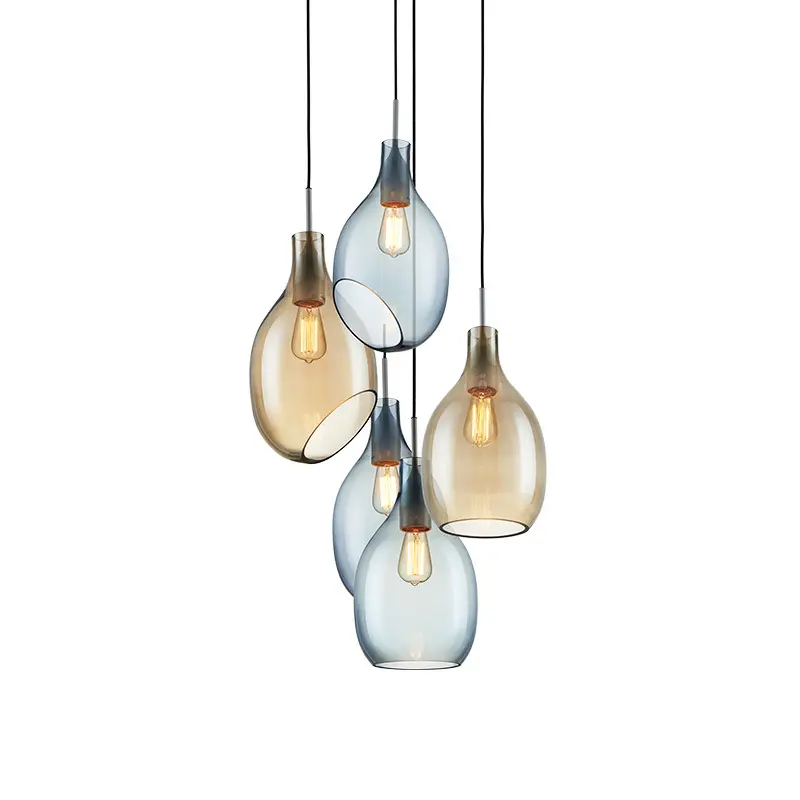 Postmodern minimalist glass pendant light model dining room bedroom bar glass pendant lamps