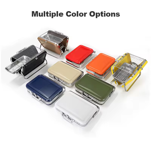 Mini Grill Box Portable-Barbecue à charbon compact pour les pique-niques et les voyages de camping en plein air-Barbecue léger et facile à transporter - Product Image 4