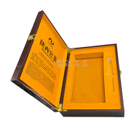 Boîte à vin en bois, coffret cadeau pour briques de thé, boîte à rabat en bois laqué rouge pour cosmétiques et objets de collection
