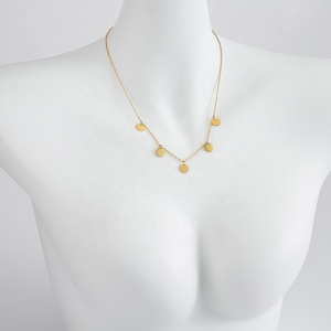 <span class=keywords><strong>KALEA</strong></span> Collier chaîne à maillons en acier inoxydable Pendentif pièce de monnaie multi-ronde personnalisé Plaqué or Cadeau de mode élégant pour femme - Product Image 2