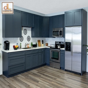 Entrepôt US Floride Armoires de cuisine et accessoires à vendre Armoires Shaker en bois Unité Armoires de cuisine modulaires bleues modernes