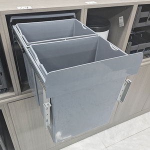 Cubo de basura de doble cubo a prueba de olores, tipo cajón, Cubo de limpieza oculto extraíble, cubo de basura de cocina, herrajes para muebles - Product Image 3