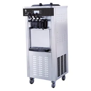 Dondurma yapma makinesi ticari otomatik 3 lezzet dondurma yapma makinesi yumuşak hizmet dondurma makinesi için iş yemek arabası