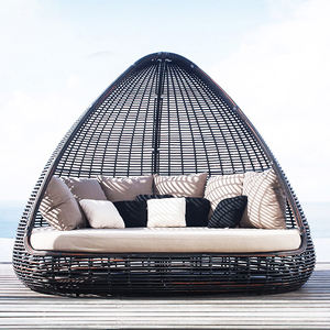 Juecheng moderne luxe camping extérieur chaises longues rotin extérieur canapé-<span class=keywords><strong>lit</strong></span> <span class=keywords><strong>de</strong></span> repos avec coussins patio <span class=keywords><strong>jardin</strong></span> rotin cocon <span class=keywords><strong>lit</strong></span> - Product Image 5