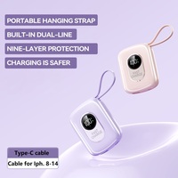 Batterie externe portable mini TDX TZ55 20W/18W/15W Type-C à charge rapide 10000mAh Li-Polymère avec câbles doubles intégrés et écran numérique