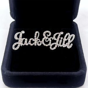 Accento minimalista Bling pietra bianca rivestita di Design Jack e Jill of America simbolo JJ spilla da donna jjjoa gioielli di moda Pin - Product Image 6