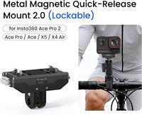 AMagisn 2.0 Supporto Magnetico Robusto in Acciaio Inossidabile con Blocco Automatico e Anti-Vibrazione per Insta360 X6/X5/Ace Pro Moto/Bici