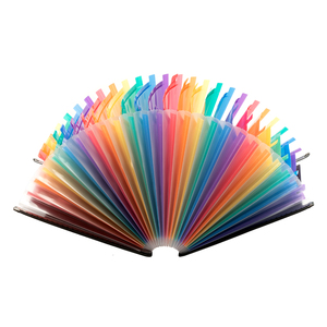 24 Grid Rainbow Telescopic Rope Buckle Long A4 <strong>Expanding</strong> <strong>File</strong> Organizer Plastic Documents Binder Leather PP <strong>Box</strong> <strong>File</strong> Style - Product Image 4