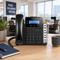 Téléphone IP d'entreprise GrandStream GXP1628, 2 lignes SIP, Gigabit, 8 touches BLF, conférence 3 voies, PoE, EHS, voix HD, OS Linux, compact pour bureau