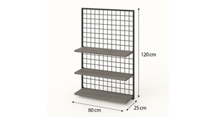 Étagères murales flottantes industrielles modernes à 3 niveaux en bois rustique et grille métallique noire pour plantes et pots de fleurs - Product Image 2