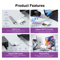 Lecteur de cartes USB C 3 en 1, adaptateur de carte SD TF de type C avec port USB 3.0 pour MacBook Pro, iPad Pro, téléphone Android, tablette