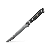 Couteau à désosser de 6 pouces en acier Damas forgé, couteau de cuisine, couteau à fileter avec manche ergonomique en G10 noir
