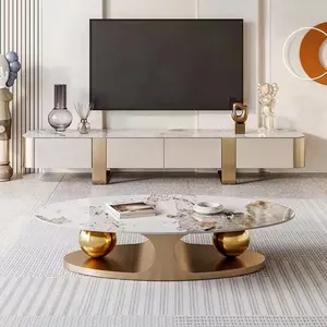 Light luxury modern minimalist Italian high-end coffee table and TV cabinet combination for living room furniture