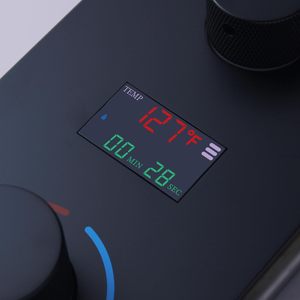 Matte Black 2 Function Temperature Display <b>Shower</b> Mixer 2 Way Push-Button <b>Shower</b> Diverter With Independent Volume <b>Control</b> HD-V05 - Product Image 2