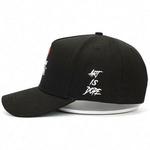 The Best New Style Cute 5 Panel Adult Size Structured Black 100 % Cotton Embroidery Custom Green Underbrim Baseball <b>Hat</b> - Product Image 3