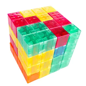 Kubus Magnet untuk Anak-anak, Mainan Pendidikan Kubus Penghilang Stres Blok Bangunan Magnetik Persegi