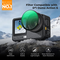 Filtre pour caméra d'action K&F Concept HD multi-couches à diffusion noire 1/4 ND4-32 variable CPL pour DJI Osmo Action 6