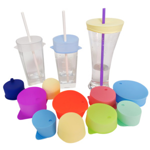 Tapas de taza de protección de barra de fiesta de silicona de varios estilos OEM ODM estirable antidrogas antimosquitos sin BPA respetuoso con el medio ambiente - Product Image 1