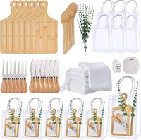 Lot de 6 planches à découper en bambou avec poignée, idéal pour les cadeaux de mariage, les faveurs de mariage, les cadeaux de fête prénuptiale, avec ustensiles de cuisine