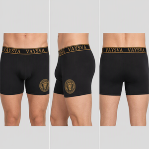 <span class=keywords><strong>Boxer</strong></span> da <span class=keywords><strong>Uomo</strong></span> con Stampa Leone, Antibatterici, Traspiranti, con Elastico Dorato e Fondo in Tessuto Oyster, Confezione da 3, Taglie L <span class=keywords><strong>XL</strong></span> 2XL 3XL - Product Image 2
