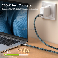 Cordon de câble 240W | 5A Charge rapide 480mbps Transfert de données Téléphone Ordinateurs portables Câble de chargeur 30cm 120cm