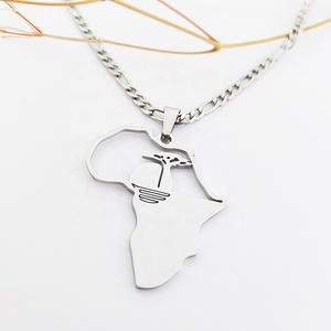 MUSE Pendentif de <span class=keywords><strong>carte</strong></span> d'Afrique Design de mode <span class=keywords><strong>Carte</strong></span> d'Afrique ANKH Symbole Cadeau de <span class=keywords><strong>carte</strong></span> Collier pour bijoux unisexes - Product Image 4