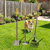 Nouvel ensemble balayette et pelle à crottins en métal pour animaux de jardin, outils manuels d'extérieur, durable et facile à utiliser