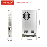 Fuente de Alimentación Industrial Jiangtek PFP-350-48 350W 48V 7.4A de Alta Fiabilidad con PFC, Refrigeración por Aire Forzado, 89% de Eficiencia, SCP, OVP, OTP, CE, UL