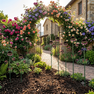 Pali decorativi in metallo a forma <span class=keywords><strong>di</strong></span> trappola per mosche Venus per giardino, decorazioni singole per vasi <span class=keywords><strong>di</strong></span> fiori inestetiche per patio, cortile e aiuole - Product Image 2