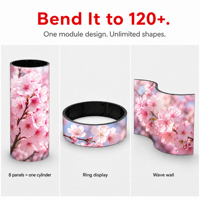 Modul LED Indoor Lembut P1.25 320x160mm untuk Video Wall Silinder Melengkung 3840Hz Bebas Kedip SMD1010 Perawatan Depan