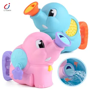 Chengji bathroom hand pump baby elephant sprinkler bath toy plastic baby spray water pump bathtub shower bath toys