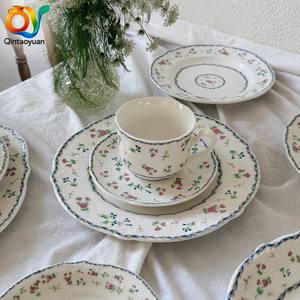 Assiette en porcelaine style français vintage, motif dentelle <span class=keywords><strong>de</strong></span> jardin <span class=keywords><strong>de</strong></span> <span class=keywords><strong>Versailles</strong></span>, pour thé <span class=keywords><strong>de</strong></span> l'après-midi et desserts, compatible micro-ondes - Product Image 1