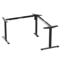 En gros, Cadre de bureau électrique assis-debout moderne en métal en forme de L, à un moteur, 2 niveaux, réglable en hauteur, pour bureau à domicile