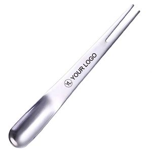 Fourchettes à cocktail, salade et fruits portables avec logo personnalisé, 2 dents, pour dégustation et apéritifs, en acier inoxydable, pour fêtes et voyages - Product Image 1