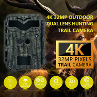 Cámaras de Vigilancia 4K 30fps con Doble Lente, Cámaras de Caza con Sensor de Movimiento PIR, Cámaras de Exploración IP67 de 36MP