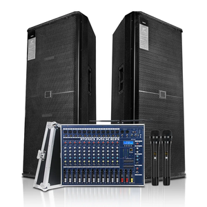 Système <span class=keywords><strong>de</strong></span> <span class=keywords><strong>sonorisation</strong></span> professionnel D825 double 15 pouces 800W avec <span class=keywords><strong>table</strong></span> <span class=keywords><strong>de</strong></span> mixage audio 12 canaux et boîte à air avec micro - Product Image 1