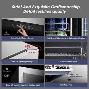 96L 유리문 음료 디스플레이 콘스턴트 쿨러 맥주 냉각기 100캔 음료 냉장고 - Product Image 4