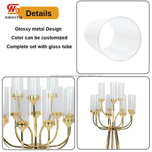 Vente flash - Porte-bougie décoratif en métal à 12 têtes, centre de table, chandelier pour décoration de mariage - Product Image 6