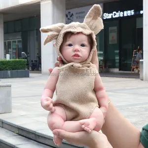 Boneka silikon padat Reborn grosir silikon penuh lembut bayi 16 inci kit boneka buatan tangan boneka bayi baru lahir