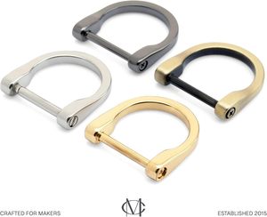 CRAFTMEMORE D Rings Screw In Shackle Horseshoe D Ring DIY Key Holder <b>Purse</b> Accessories For Inch Strap Pack Gold - Product Image 5