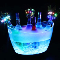 Lincond 12l seau à vin en acrylique Rechargeable LED Champagne en plastique LED seau à glace grand refroidisseur de vin