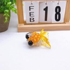 Hot Sale DIY Plastic Beads Keyrings Handmade <b>Cute</b> Women <b>Purse</b> Bag Decoration Acrylic Bead Promotion Gift Small Goldfish Keychain - Product Image 6