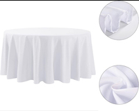 Nappe ronde en polyester 120 tissé de 60 à 100% pouces noir et blanc lavable à l'huile pour mariages et fêtes
