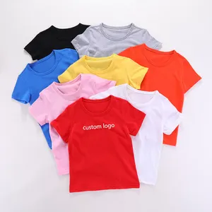 C1 100% कपास सादे बच्चों की टी शर्ट कस्टम लोगो रिक्त बच्चों को टी शर्ट लड़कों और लड़कियों के लिए
